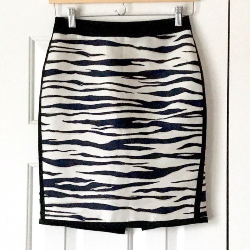 Ann Taylor petite brocade zebra stripe skirt size‎ 2P
